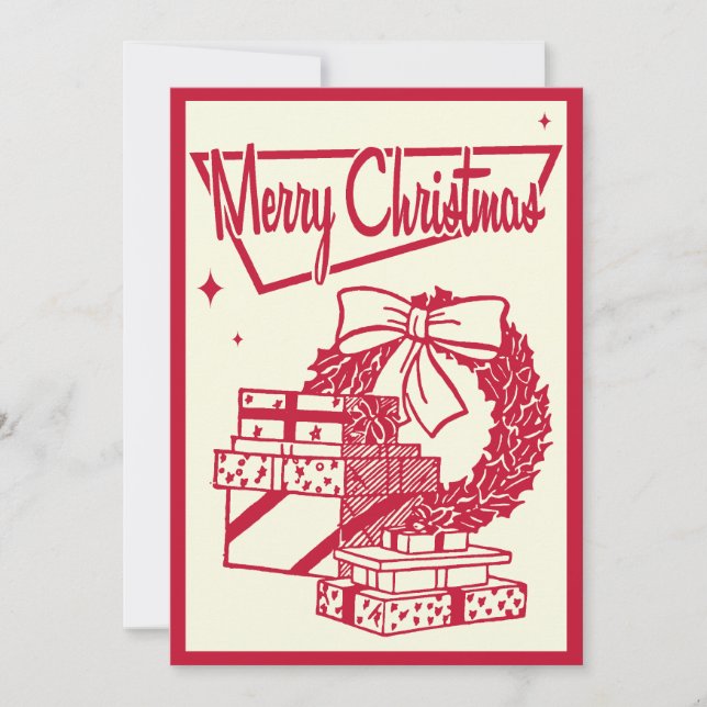 Natais vintages Convite de festas (Frente)