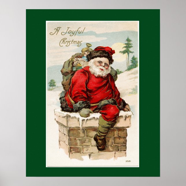 Natais vintages da Chimney poster Santa Claus (Frente)