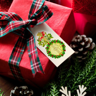 Natais vintages dão etiquetas de presentes de mim 