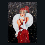 Natais vintages de arte retro deco Lady poster<br><div class="desc">design por www.etsy.com/Shop/VanityFlairDesign</div>