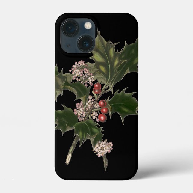 Natais vintages, Green Holly Plant com Berries (Verso)