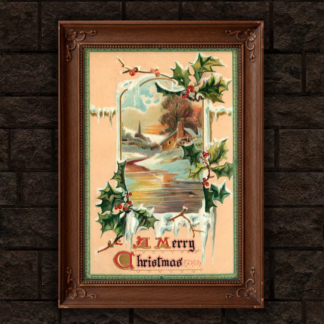 natais vintages Holly Poster Art 1910 (Criador carregado)