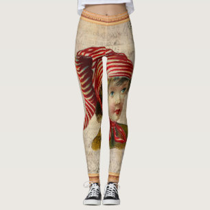 Natais vintages Leggings femininas