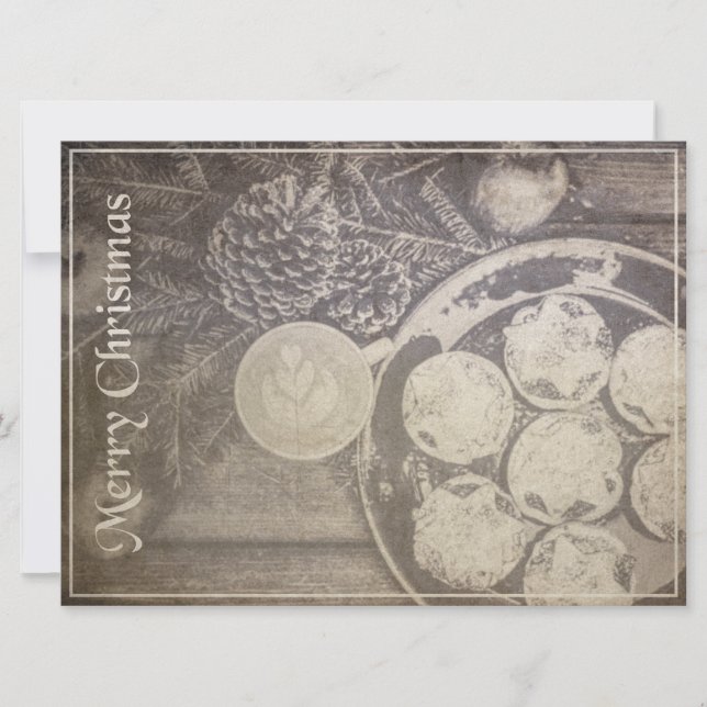 Natais vintages Motif com cookies e café (Frente)