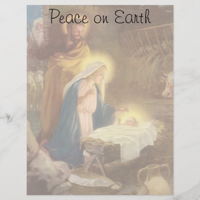 Natais vintages Natividade, Mary Joseph Baby Jesus (Frente)