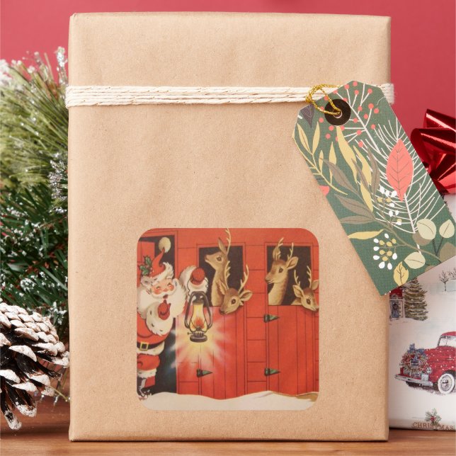 Natais vintages Papais noeis rener adesivo de féri (Feriado)