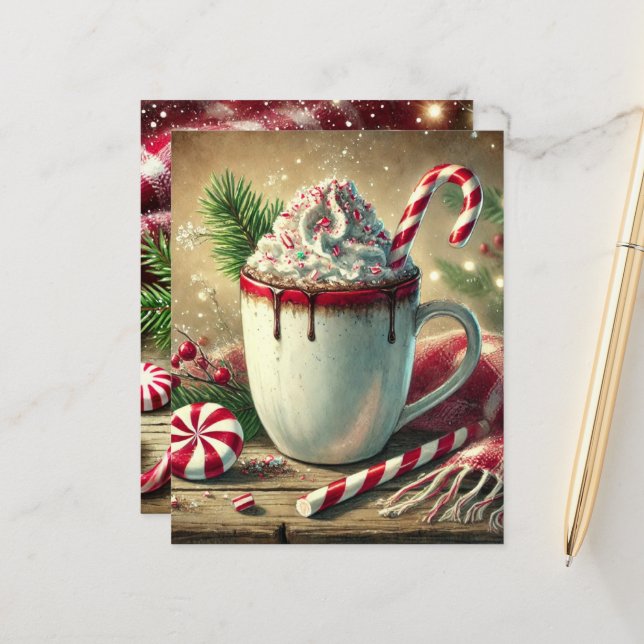 Natais vintages Peppermint Mocha Scrapbook Paper (Frente/Verso In Situ)