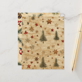 Natais vintages Pine no Bloco de Papel