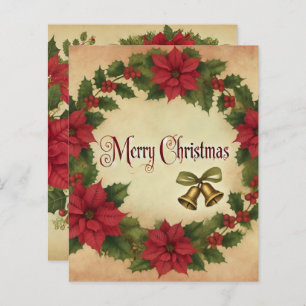 Natais vintages Poinsettia Wreath Scrapbook