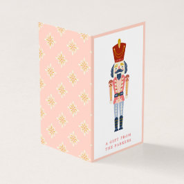 Natais vintages rosa Etiqueta de presentes dobrada