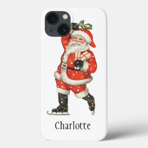 natais vintages Victorian Santa Claus Ice Skater