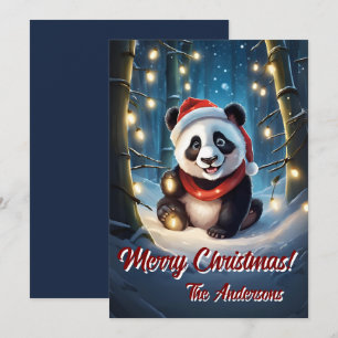 Natal 10 panda, feriados felizes, cartão de Natal