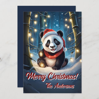 Natal 10 panda, feriados felizes, cartão de Natal