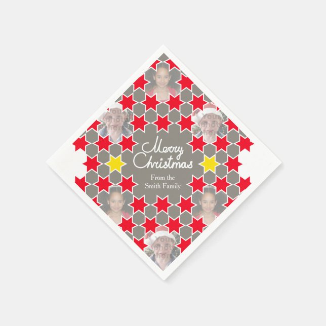 Natal adicione suas fotos até 6 guardanapos de pap (Canto)