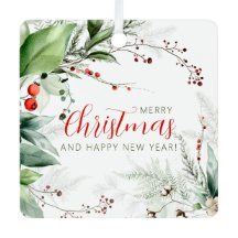 Natal Alegre com Vegetação em Aquarela