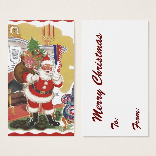 Natal Antigo, Alegre Papai Noel com Presentes (Frente & Verso)