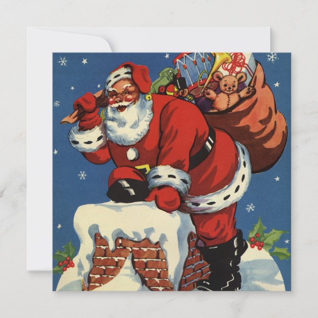 Natal Antigo, Convite Retro do Papai Noel (Frente)
