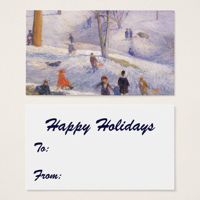 Natal Antigo, Esquiando, Glackens Central Park (Frente & Verso)