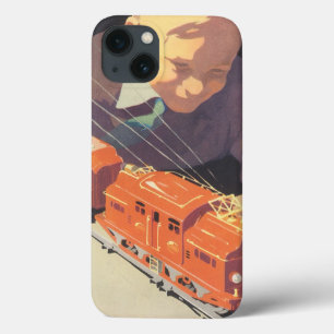 Natal Antigo, Menino Brincando com Trem de Brinque