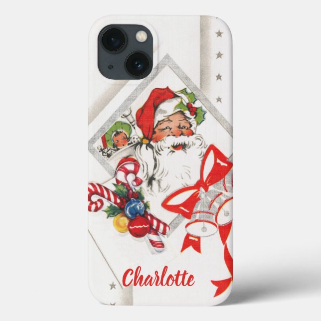 Natal Antigo, Papai Noel com Bengalas de Natal (Verso)
