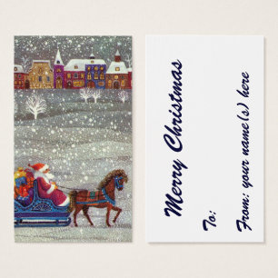 Natal Antigo, Papai Noel em Trenó Aberto Puxado a 