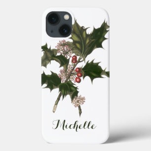 Natal Antigo, Planta de Azevinho Verde com Frutas