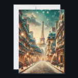 Natal clássico parisiense - Cartão de férias<br><div class="desc">Aceite o fascínio romântico de Paris durante o Natal com o nosso clássico cartão de férias. Representando uma cena parisiense nevada com marcos como a Torre Eiffel, esse impressão de alta qualidade é ideal para compartilhar a magia de um Natal de Paris com amigos e familiares ou como uma merecedora....</div>