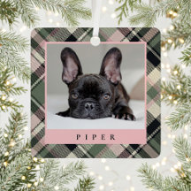 Natal com Foto de Pet em Xadrez Elegante