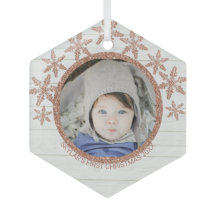 Natal com rosa Dourado Snowflake