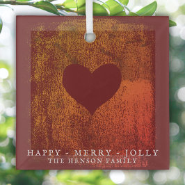 Natal da Família Desenho do Coração Vermelho Artís