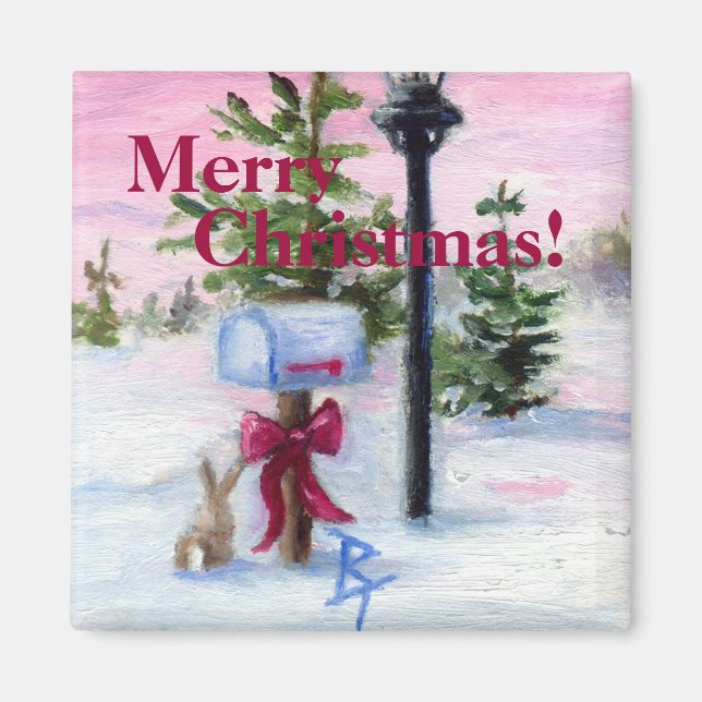 Natal da Terra das Maravilhas do inverno! Íman (Frente)