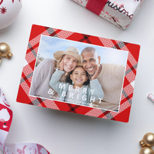 Natal da Xadrez Vermelha Elegante e feliz