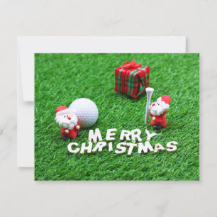 Natal de golfe com bola de golfe de Papai noel e t