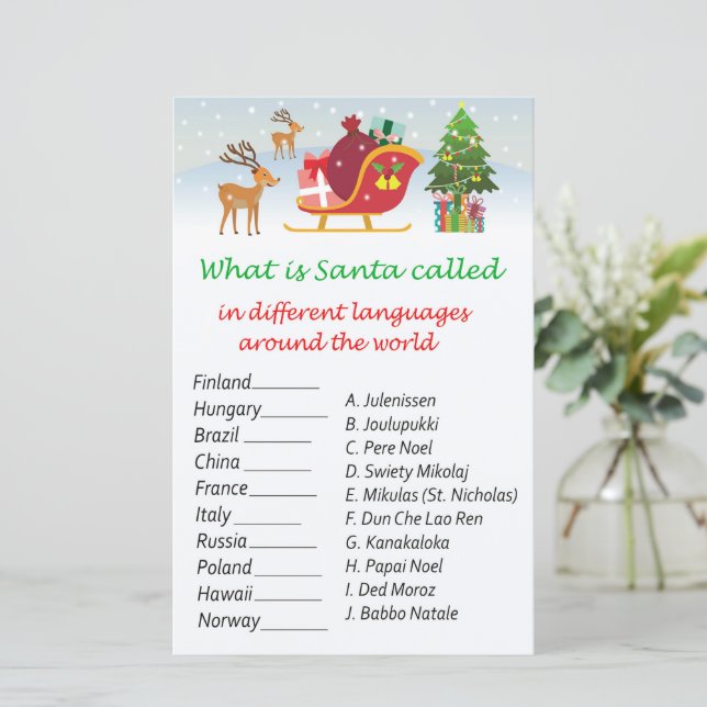 Natal de renas do Papai Noel ao redor do mundo (Em pé/Frente)