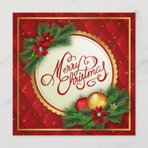 Natal de Silver e Red Merry Convite