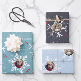 Natal "Deixe nevar" 2 Foto personalizada Floco de 