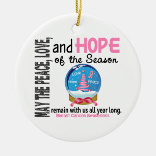 Natal do cancro da mama 3 ornamento do globo da