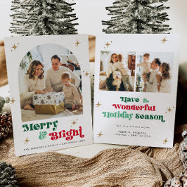 Natal do Cartão de Férias de feliz e Brilho