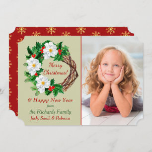 Natal do Modelo de Foto da Flor Branca