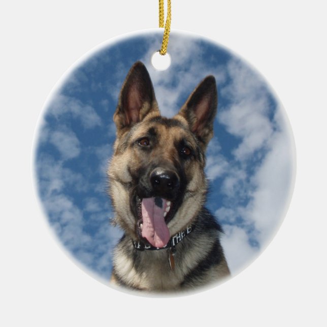 NATAL DO ORNAMENTO DO GERMAN SHEPHERD (Frente)