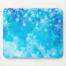 Natal dos Flocos de Neve Azul Elegante | Mousepad