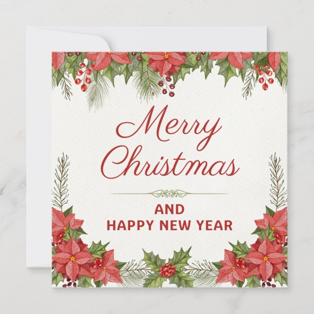 Natal em aquarela e Feliz Ano Novo (Frente)