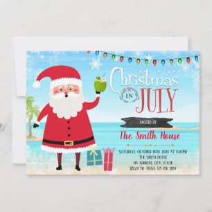 Natal em convite de festas de julho