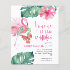 Natal em julho Flyer Watercolor Flamingo