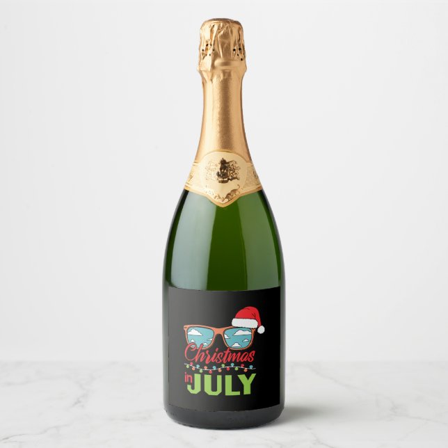 Natal em julho, óculos de sol com chapéu de Santa (Frente)