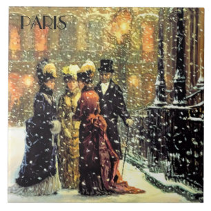 Natal em Paris. Azulejos cerâmicos Holiday Gift