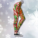 Natal Eu Gosto De Leggings Vermelhas Vermelhos<br><div class="desc">Um doce favorito de Natal jogado em vermelho e verde. Espero que goste da sua compra. Agradeço o seu negócio. Jan</div>