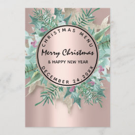 Natal Eve Holiday Winter Menu Rosa Floral