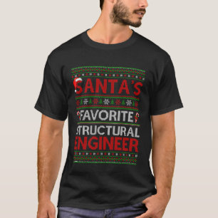Natal Favorito Engenheiro Estrutural Camiseta Nata