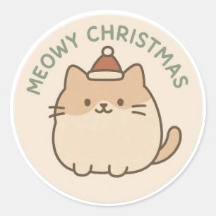 Natal felino adesivo de gato fofo